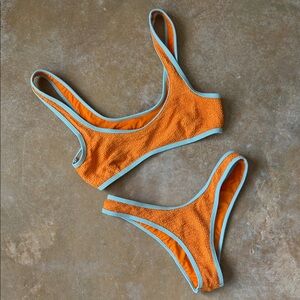 Orange and Blue Women's Bikini Set